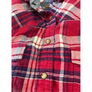 Jachs Girlfriend Red Plaid Long‎ Sleeve Button Up Shirt Size M